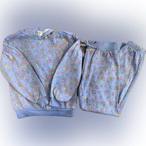 Girls Floral Sweatsuit - Size 8
